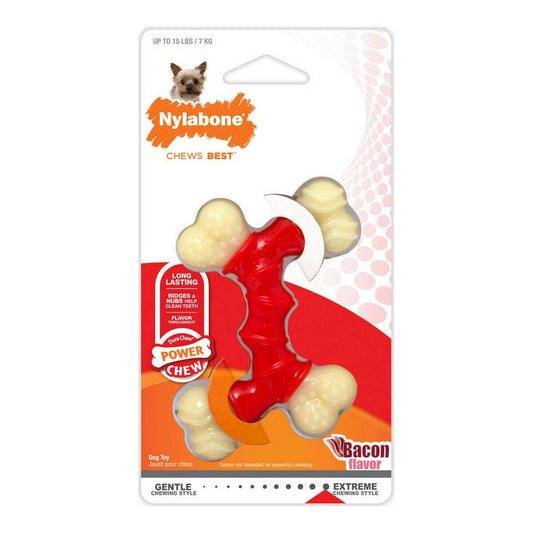 Nylabone - Koiran purulelu Extreme Chew Double Bacon - Koko M - Nylon Kestomuovi