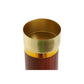 Kynttilänjalka Home ESPRIT Ruskea Kullattu Alumiini Akaasia 8 x 8 x 27 cm